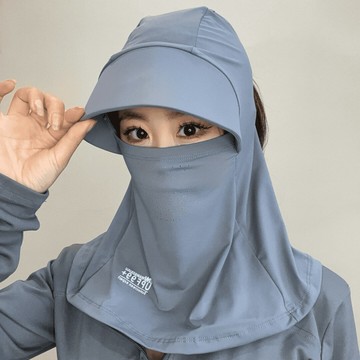 熱銷春夏新款全臉防曬遮陽帽子女騎車面罩護頸帽防塵紫外線冰絲太陽帽