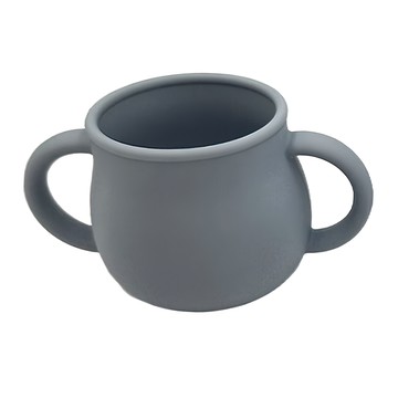 矽膠兩用維尼蜂蜜水杯，食品級安全矽膠材質  霧灰藍  1個  250ml