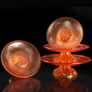 膠琉璃果盤蓮花供盤家用水果貢盤果碟佛具