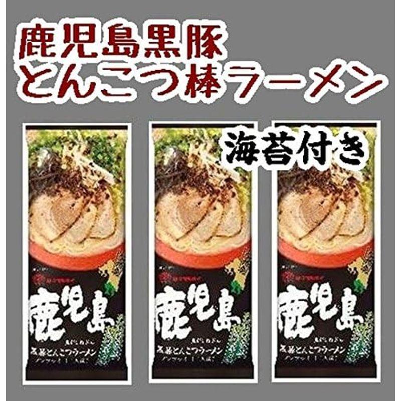 マルタイ 鹿児島黒豚とんこつ棒ラーメン３袋６食入り＋焼海苔６枚