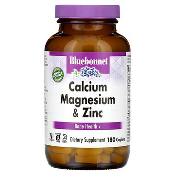 Bluebonnet Nutrition, 鈣鎂鋅片，180 囊片裝