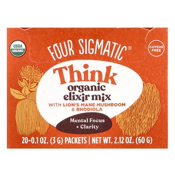 Four Sigmatic, Think，酏劑與猴頭菇混合，20 包，每包 0.1 盎司（3 克）