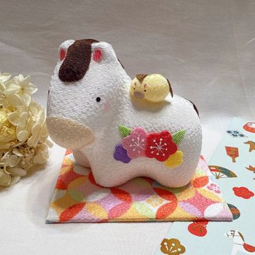 RYUKODO 龍虎堂馬年縮緬手作擺飾-花親子馬(白-R49A)