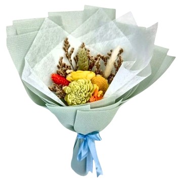 A-ONE 匯旺 通草玫瑰 擴香 乾燥 花束 25x25公分  V款 藍色