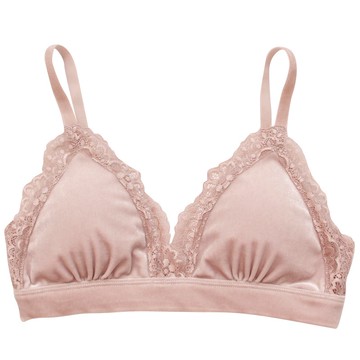 針織真絲舒適透氣速乾親膚軟濡滑爽無鋼圈法式三角杯內衣浪漫絲絨蕾絲內衣內褲套裝薄款夏季 恭