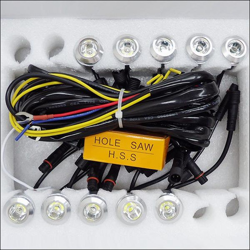 LEDデイライト (Rシルバー) 1W×10連 減光可 バンパー埋め込み型 LEDデイライト (Rシルバー) 1W×10連 減光可 バンパー埋め込み型