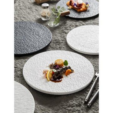 石紋圓形平板盤陶瓷大號西餐牛排盤高級感蛋糕盤點心盤壽司盤商用