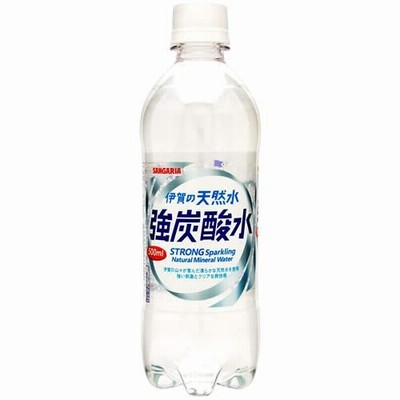 サンガリア 伊賀の天然水 強炭酸水 500ml 24本