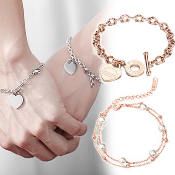 伊飾童話 熱銷精選流行白鋼鈦鋼男女手鍊 多款可選