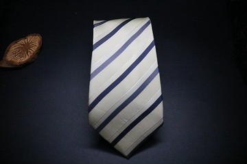 米色條紋真絲領帶/紳士商務正裝necktie
