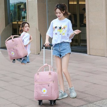 新款背包型拉桿包短途行李包男女旅行包袋學生網紅防水輕便布袋包