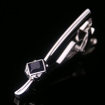 獵尚男裝領帶夾男士簡約銀色金屬商務禮品盒裝時尚配飾職業男別針