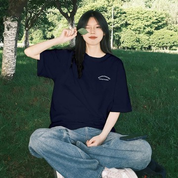 【現貨！當天發】韓系簡約風英文短袖女t恤 重磅250g純棉印花女tee上衣 加大碼寬鬆oversize風落肩版夏季衣服