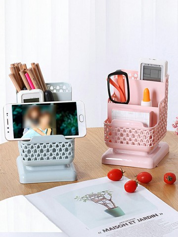 化妝品收納盒置物架桌面創意客廳宿舍辦公室學生文具雜物整理筆筒