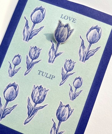 (GRIT) 藍色鬱金香貼紙