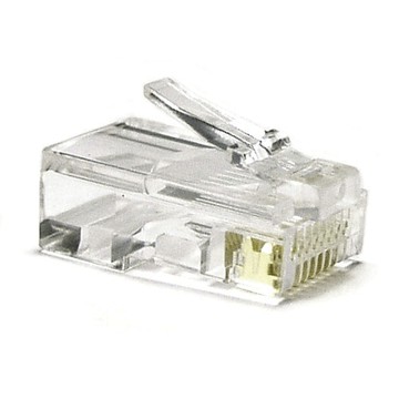 【1月加碼點數回饋6%】Cat.5e RJ-45 8P8C 三叉網路透明水晶接頭 10 入 (3叉50u/CAT.5)