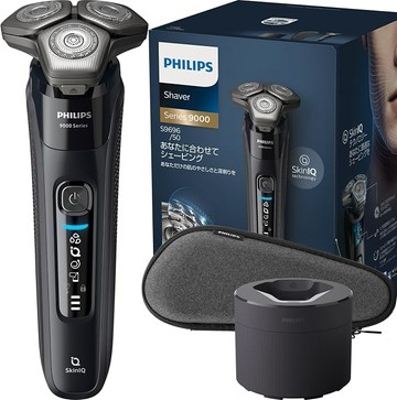 PHILIPS【日本代購】飛利浦 電動刮鬍刀9000系列 附清洗裝置 (72枚刀片・旋轉式/SkinIQ肌能感應科技 ) S9696/50