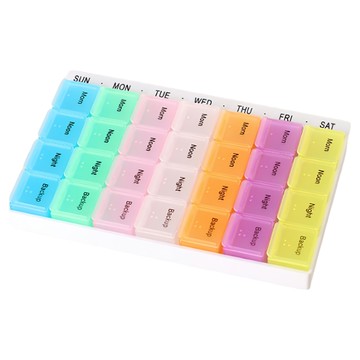 iSFun 大容量一周可拆卸藥盒  七彩色  1組