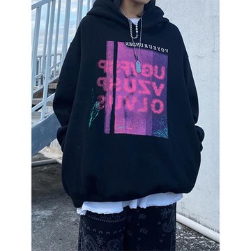 美式高街復古衛衣男款秋冬連帽加絨純棉重磅潮牌痞帥男生寬松外套