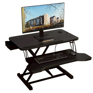 桌上電腦桌 人體工學設計 圓潤切邊 舒適觸感  40 x 80 x 50cm  黑色