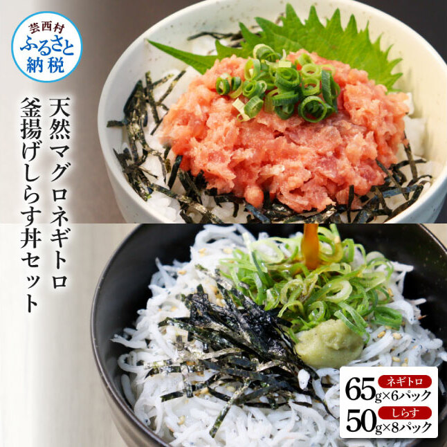 高知県産釜揚げしらす（8P）と天然マグロのタタキ丼（6P）セット（小分け）