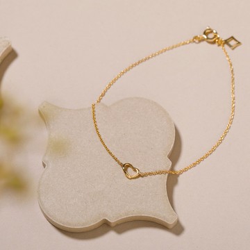 line heart bracelet GD 無鎳手鍊 成熟愛心手鍊 金色