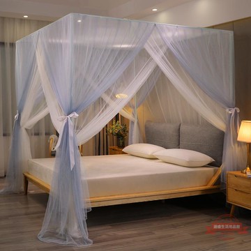 A類蚊帳雙層紗家用新款宮廷落地式支架三開門加密公主風夢幻床幔