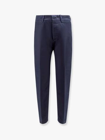 Cotton trosuer with leather logo patch - TOM FORD - gender_Man