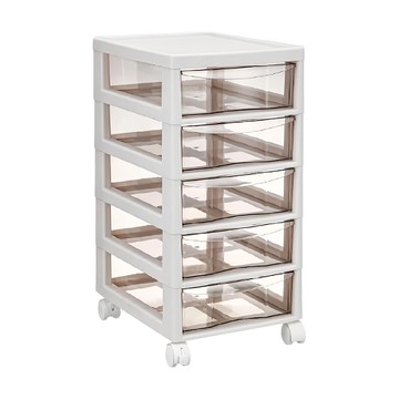 LILIKOKO 哩哩摳摳 辦公文件收納櫃 27x34.5x55.2公分 環保PP材質 萬向輪  5層  白色