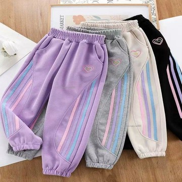 【秋冬新品】 女童運動褲 兒童休閒長褲 中大童長褲 寬鬆版型 休閒 運動 2026春秋款 女孩秋冬長褲 兒童休閒褲
