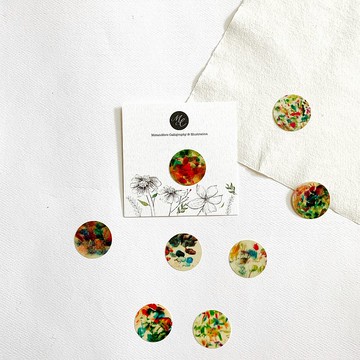 Mstandforc 水彩墨跡 透明貼紙 一組8張