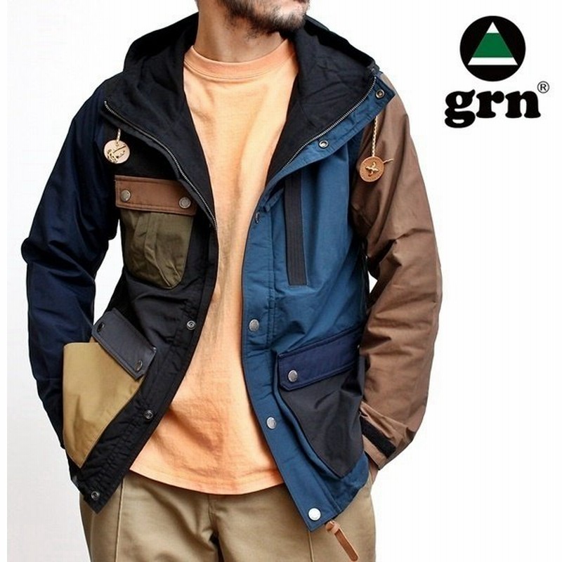 マウンテンパーカー Grn ジーアールエヌ 60 40 ロクヨンクロス リバーシブル メンズ レディース ブランド アウター マンパー フード付き 98 Guq 通販 Lineポイント最大0 5 Get Lineショッピング