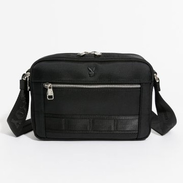 PLAYBOY - 三層斜背包  Sophisticated系列 - 黑色