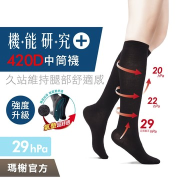 《瑪榭》420D著壓氣墊中統壓力襪/MIT台灣製/壓力襪/久站剋星/彈性襪/美腿襪/靜脈曲張/褲襪/11473