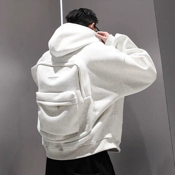 原創小衆立體解構連帽夾克外套男高級設計感開衫拉鍊衛衣情侶上衣