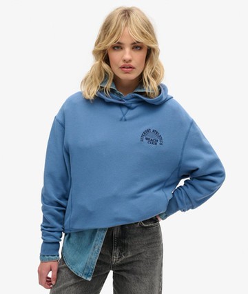 Superdry Women's Women's Athletic Essentials Hoodie Blue / Wedgewood Blue - Size: 12 Size: 8