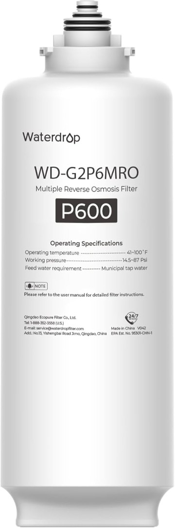 [6美國直購] Waterdrop WD-G2P6MRO Filter G2P600 MRO濾心(耗材) 建議更換週期2年