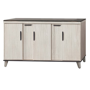 文創集 艾布淺橡5尺黑雲石面低餐櫃-151x40x85cm免組