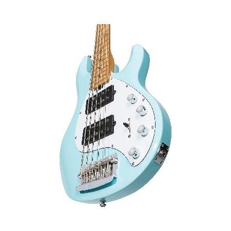 Sterling by Music Man String Bass Guitar, Right, Daphne Blue RAY35HH-DBL-M2