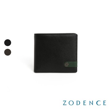 ZODENCE TAI撞色進口真皮6卡零錢袋短夾
