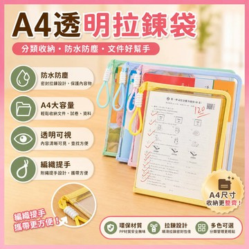 ✨現貨+隔日達✨ 手提A4文件袋 內置夾板 高顏值加厚 透明大容量 拉鏈收納袋 書本收納袋 試卷收納袋 資料分類袋