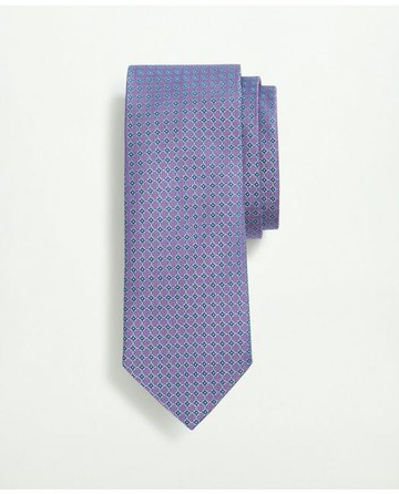 Brooks Brothers Men's Silk Woven Mini Geo Pattern Tie | Purple | Size Regular