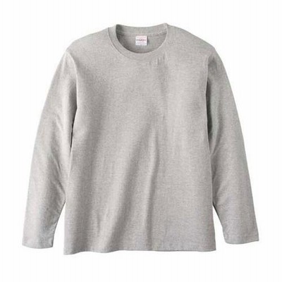 Tシャツ メンズ レディース 長袖 無地 uネック 綿 コットン 大きい 厚手 シャツ tシャツ スポーツ ブランド トップス クルーネック 丈夫 男 女 s m l 2l 3l 灰色