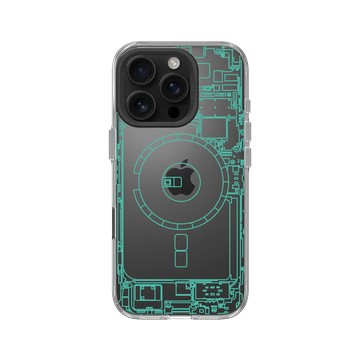 iPhone 16 Pro Clear Case（相機按鈕） 透明 - JOCR - Inside an iPhone 13 - Green