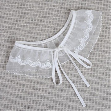 小披肩蝴蝶結綁帶荷葉邊蕾絲網紗假領子女氣質娃娃領外搭裝飾春夏【步行者戶外生活館】