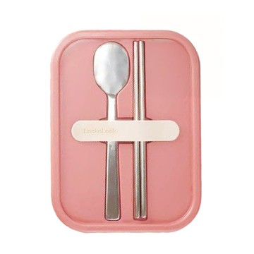 Locknlock 樂扣樂扣 耐熱玻璃餐具便當盒 附餐具 LLG991CLPIK 200 x 150 x 70mm 930ml 950g  粉色  1個