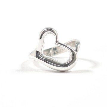 【日本直送 中古美品】9.5 號 蒂芙尼 TIFFANY&Co. 戒指 經典心形 艾爾莎・柏地 925 銀 飾品