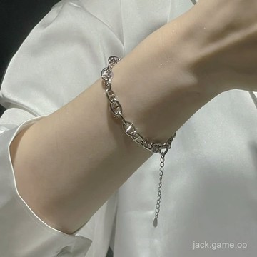 925純銀小豬鼻子手鏈女ins時尚小衆精緻輕奢百搭設計高級感冷淡風