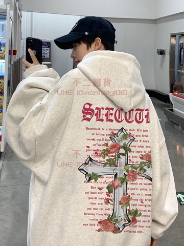 大學T 連帽T 加絨加厚重磅衛衣 男生潮秋冬款連帽衣服外套【不二雜貨】