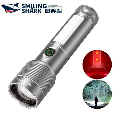 微笑鯊正品 SD5421 LED強光手電筒 M60 COB白紅泛光 7檔調焦 Type-C 紅藍閃 防水戶外露營工作家用